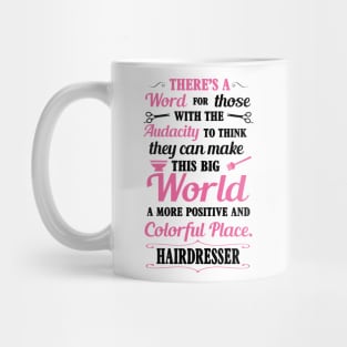 Big colorful world with hairdresser (black) Mug